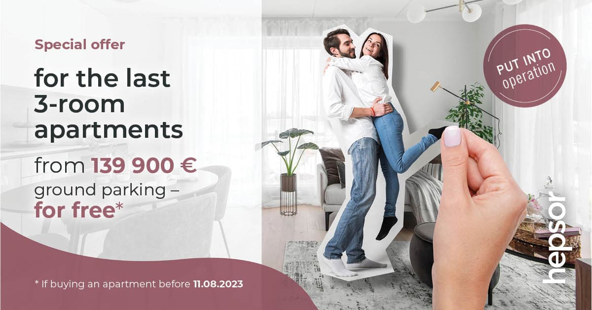for the last 3-room  apartments  from 139 900 € ground parking –  for free*
